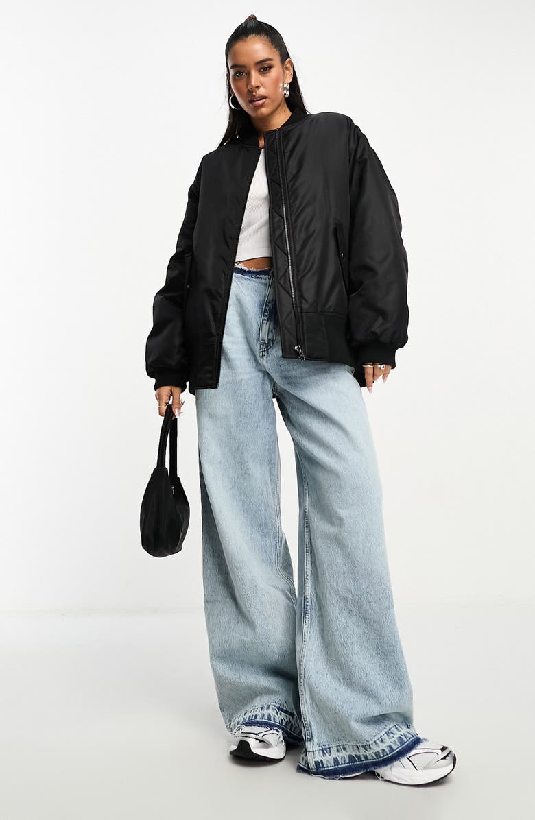 ASOS DESIGN Oversize Bomber Jacket, Alternate, color,