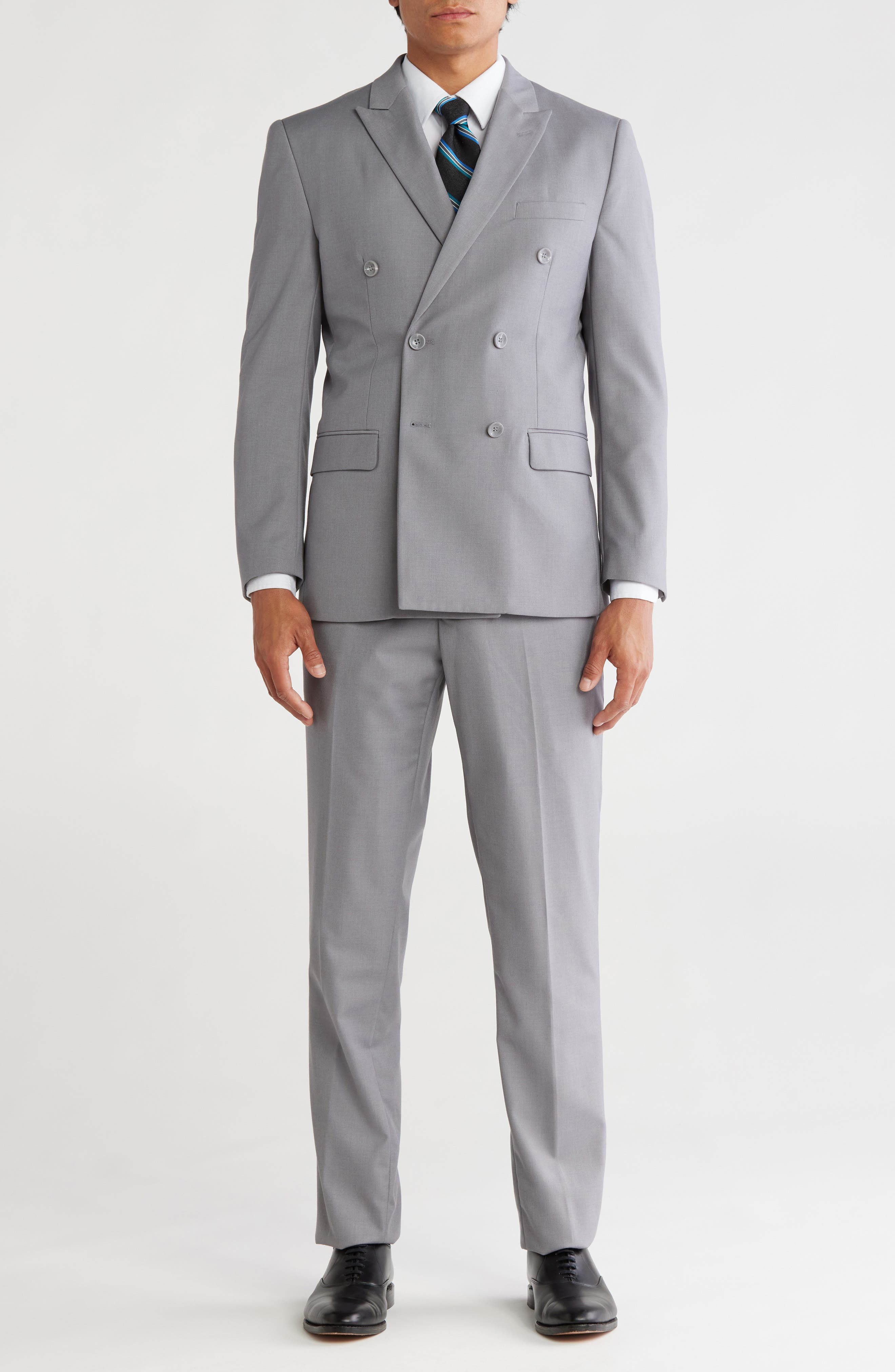 Gino Vitale Slim Fit Solid Double Breasted Suit
