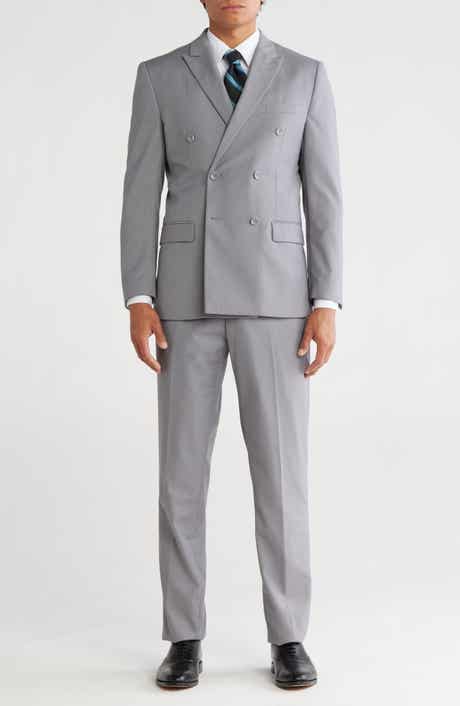 Gino Vitale Slim Fit Solid Double Breasted Suit
