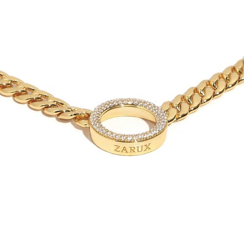 Zarux Circle Cuban Choker In Gold
