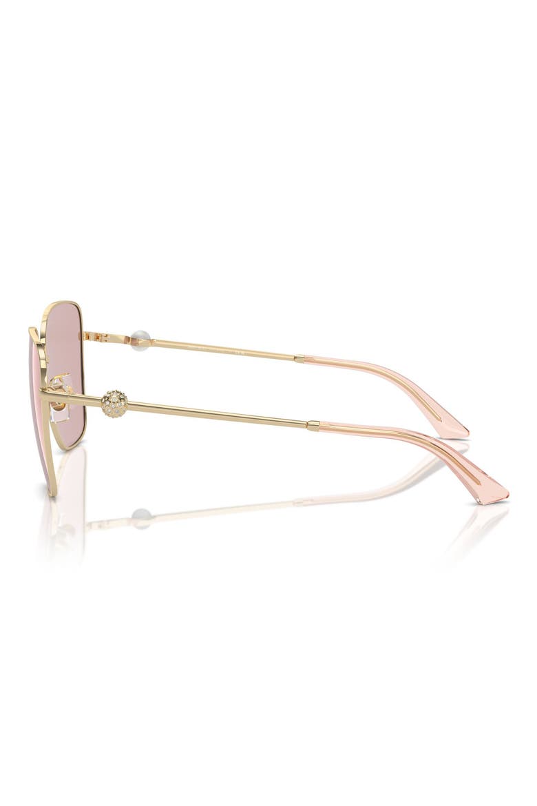 56mm Aviator Sunglasses, Alternate, color, PALE GOLD/PINK