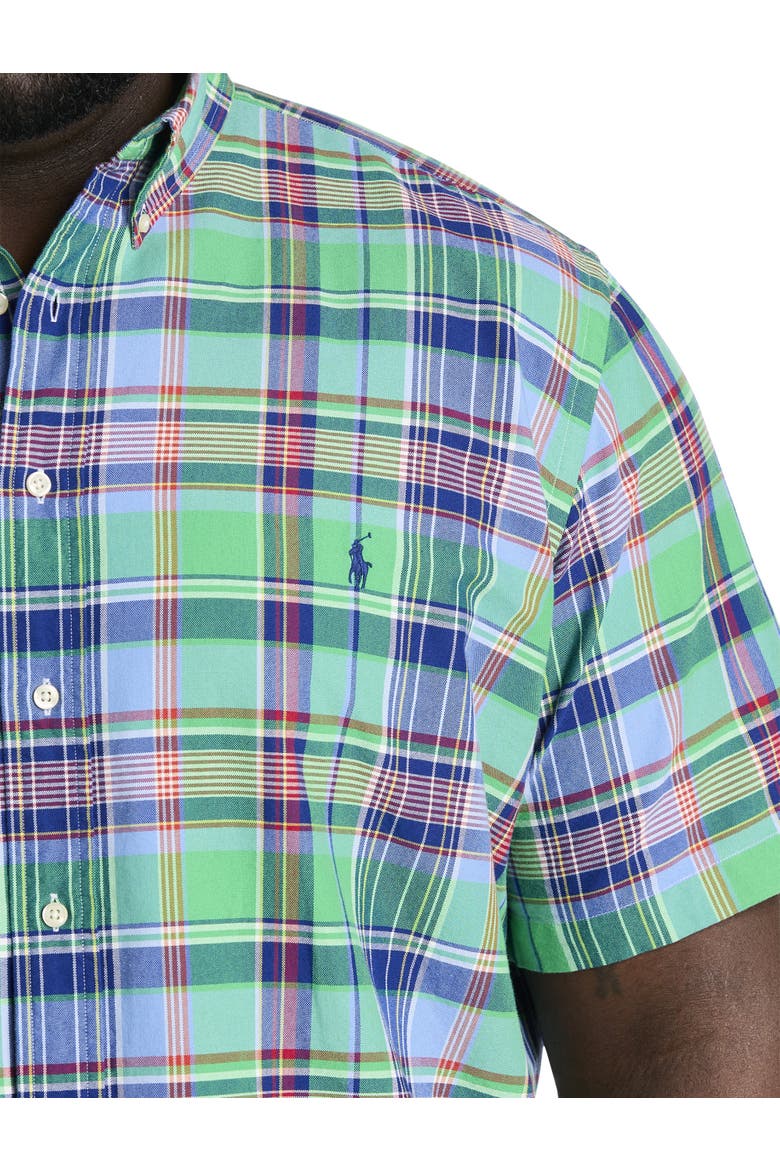 Big & Tall Multi Oxford Sport Shirt, Alternate, color, GREEN BLUE MULTI
