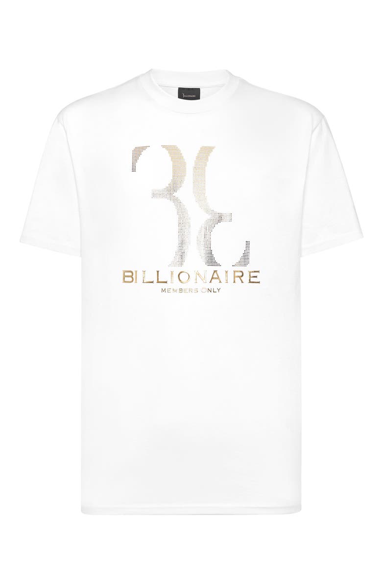 BILLIONAIRE T-Shirt Round Neck Logo Men, Main, color, White