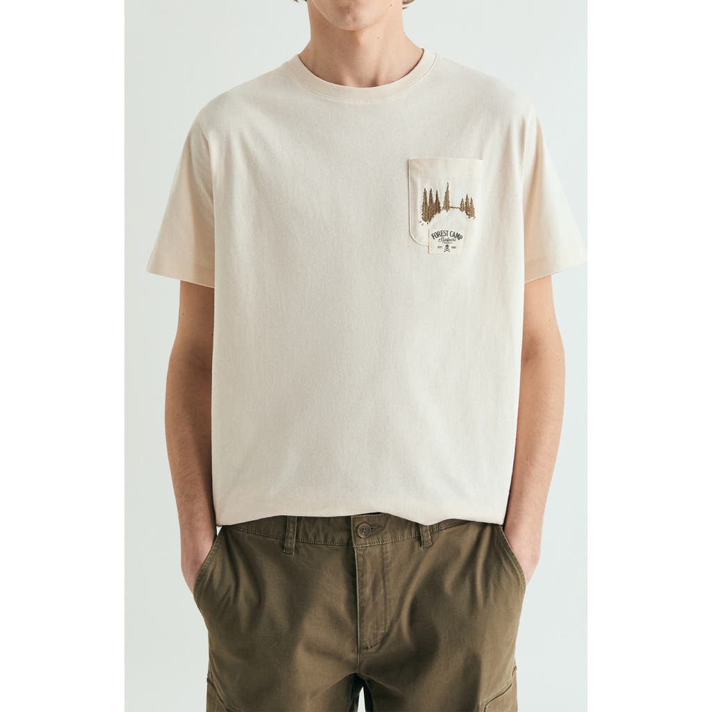 Scalpers Washed Effect Printed T-shirt In Nude