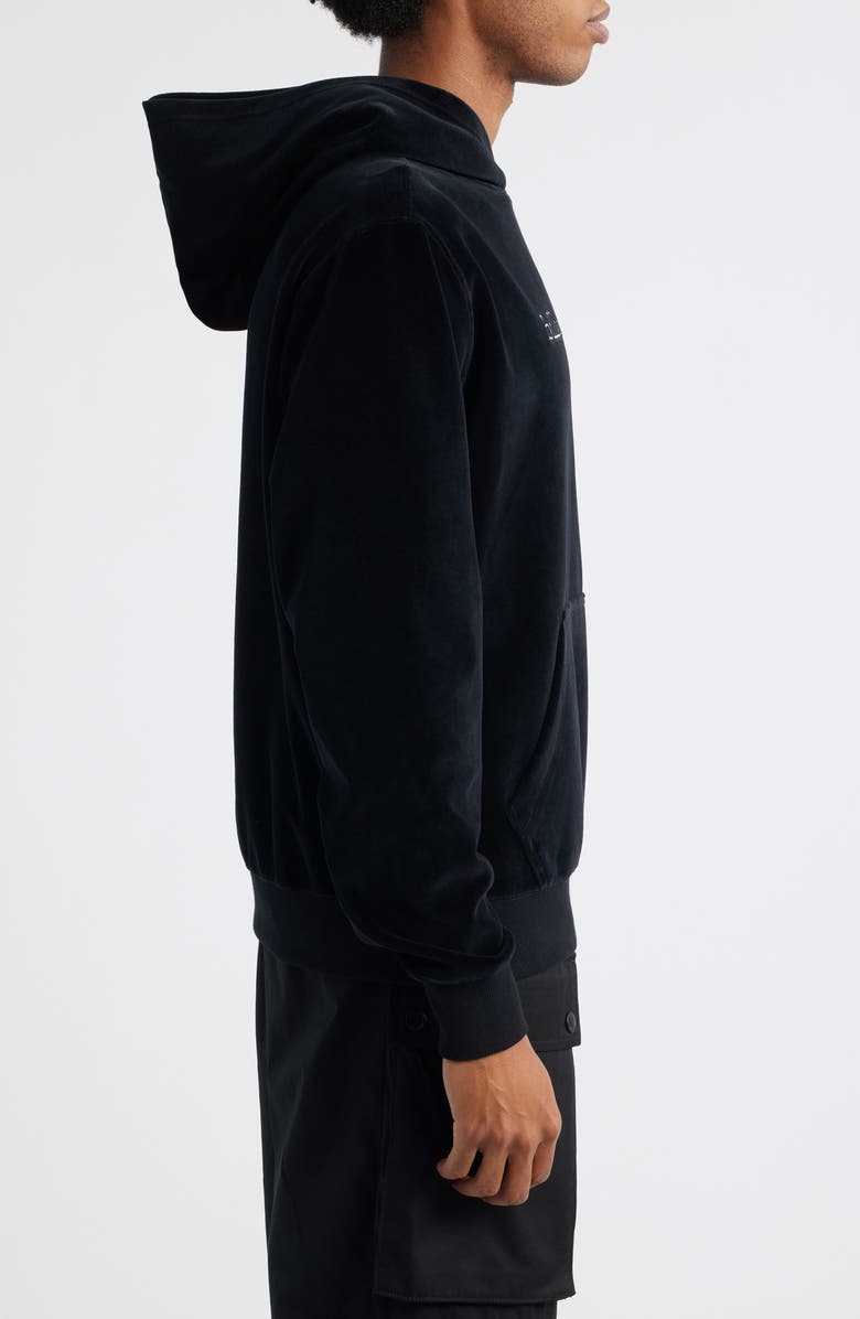 Billionaire Boys Club BB Mission Logo Embroidered Velour Hoodie, Alternate, color, Black