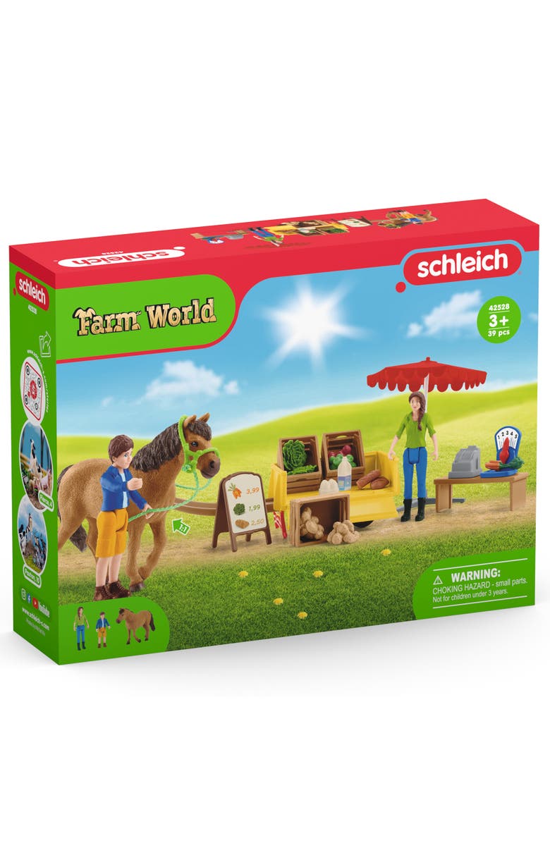 Schleich Farm World Sunny Day Mobile Farm Stand, 21 Pieces, Alternate, color, Multicolored