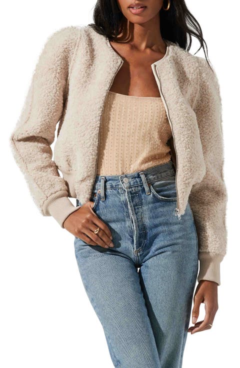 Stacy Faux Shearling Crop Jacket