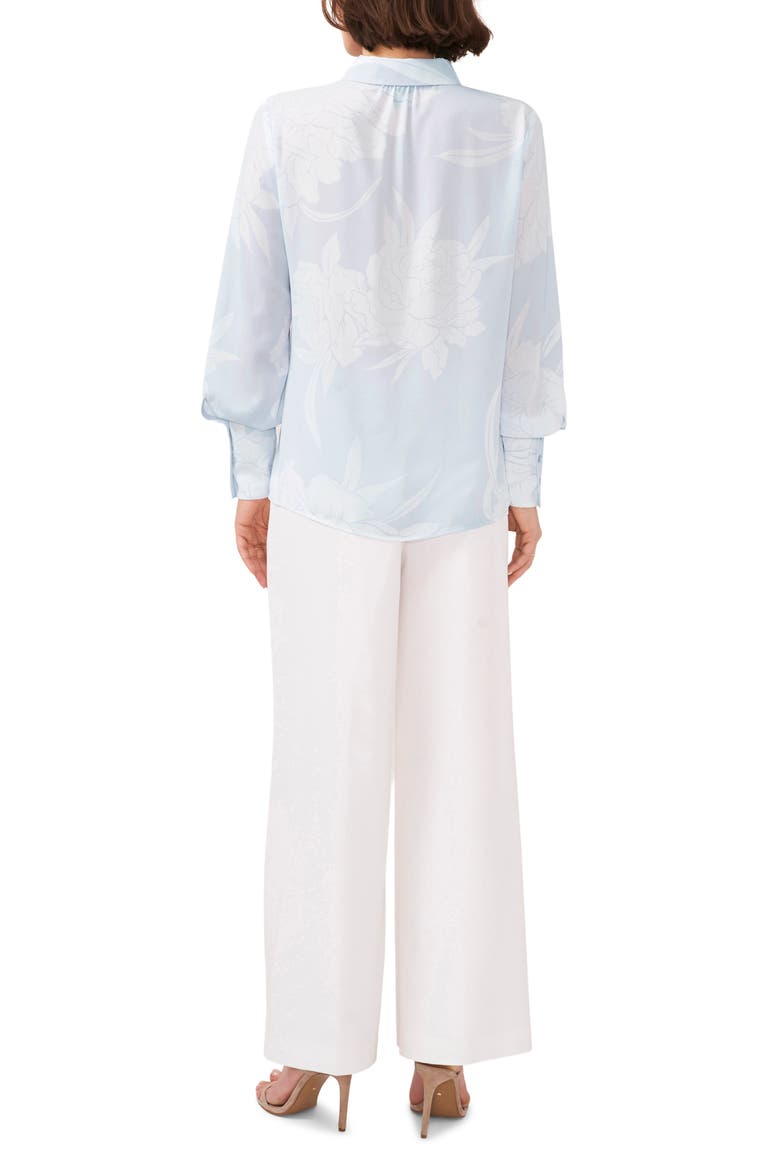 Solid Button-Up Shirt, Alternate, color, BLOOMING BLUE