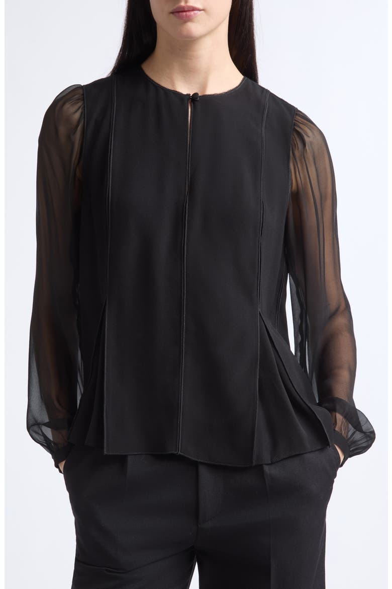 Lucette Long Sleeve Blouse, Main, color, NOIR