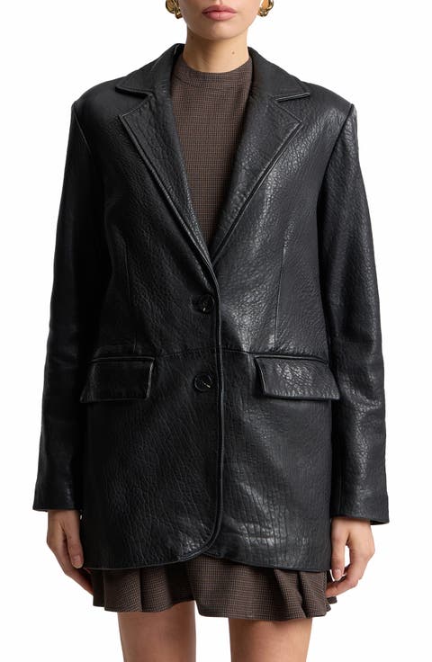 Relaxed Leather Blazer