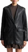 Avec Les Filles Relaxed Leather Blazer