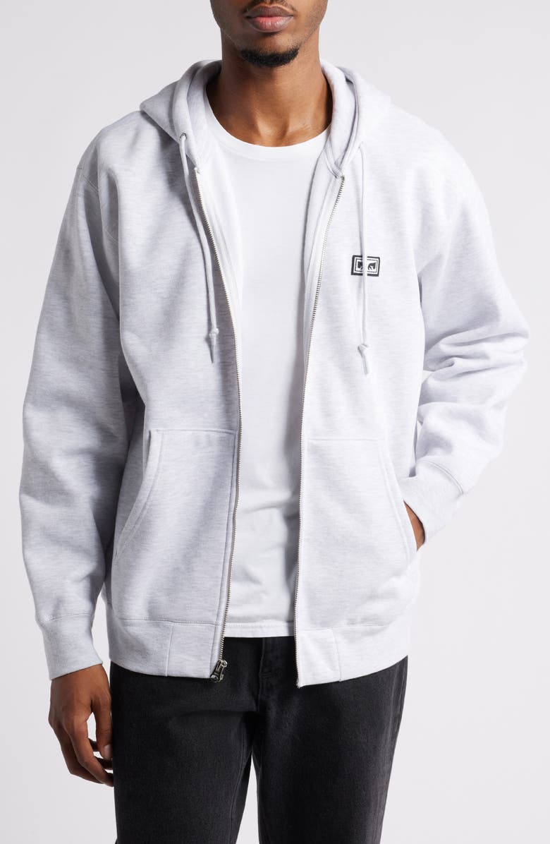 Obey Established Works Bold Zip Hoodie, Main, color, Ash Grey