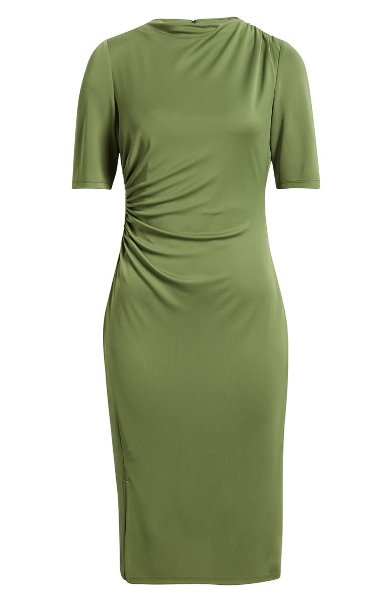 Anne Klein Ruched Body-Con Dress, Alternate, color, Hunter Olive