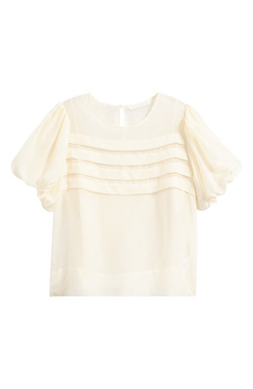 Wyeth Layered Front Puff Sleeve Top In Cream
