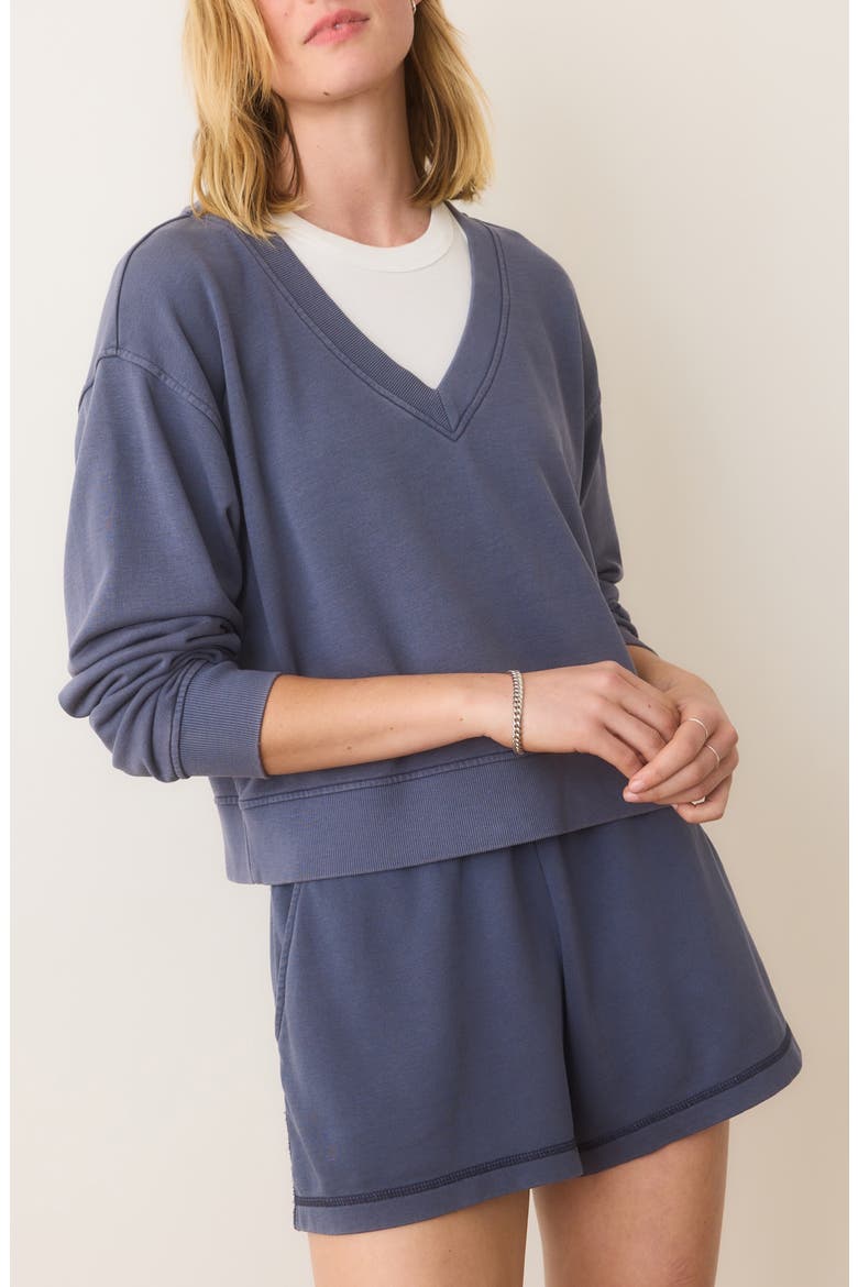 Cloud 9 V-Neck Sweatshirt, Alternate, color, FADE INDIGO