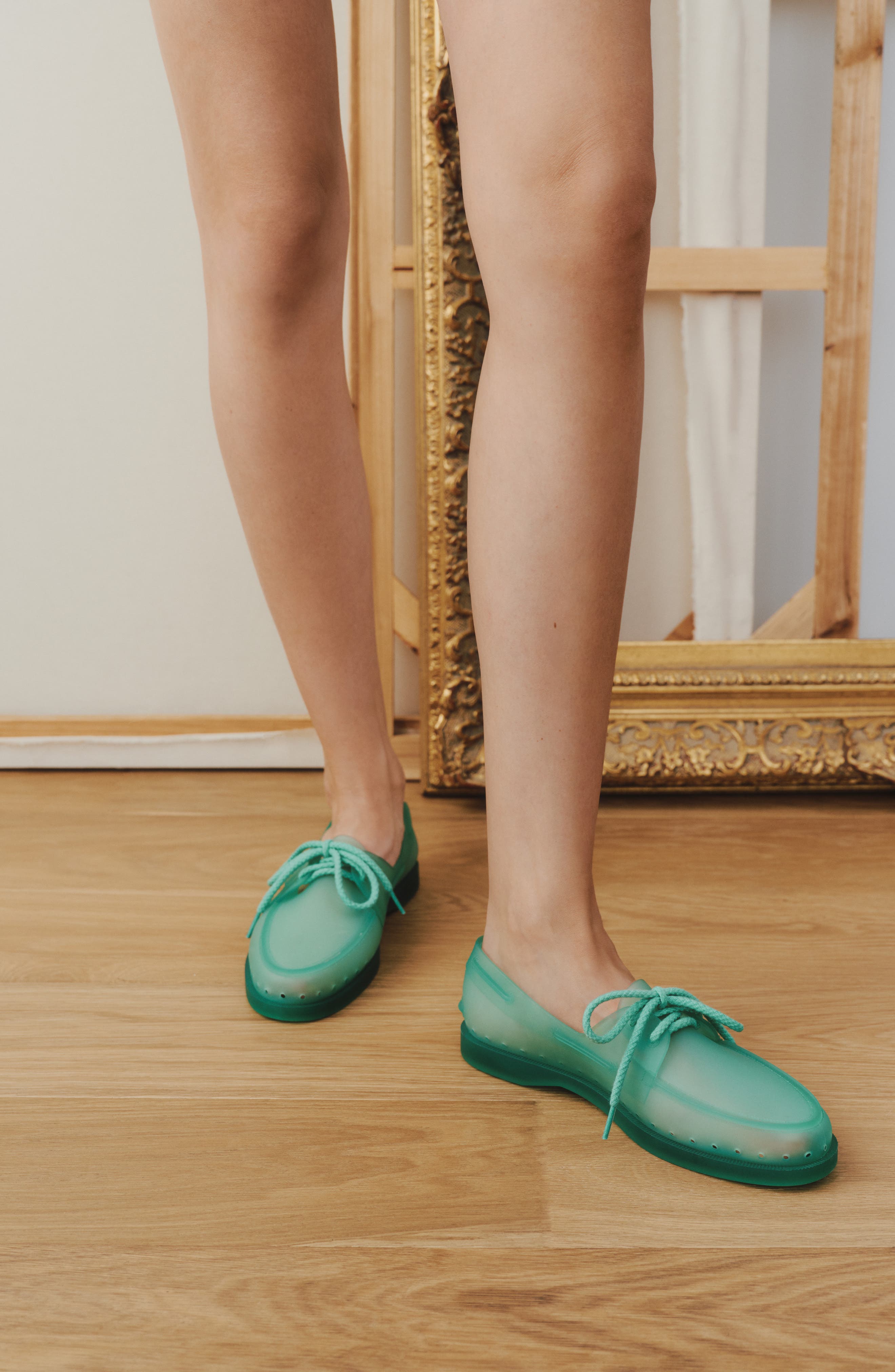 Sperry x Monse Authentic Original<sup>™</sup> 2-Eye Jelly Boat Shoe, Alternate, color, Teal