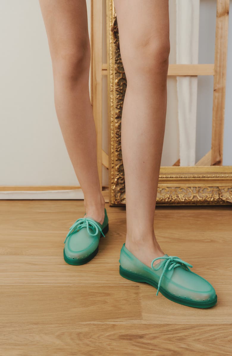 Sperry x Monse Authentic Original<sup>™</sup> 2-Eye Jelly Boat Shoe, Alternate, color, Teal