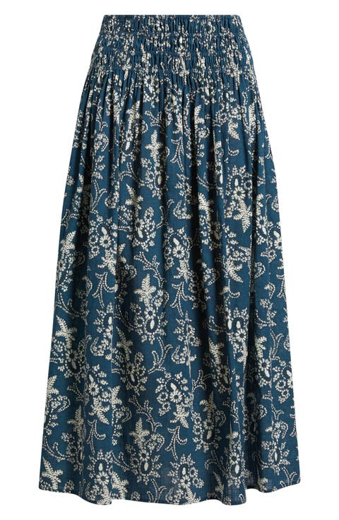 The Viola Print Cotton Skirt