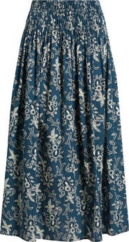 THE GREAT. The Viola Print Cotton Skirt