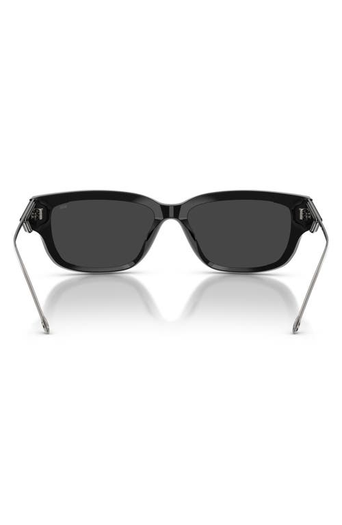 Diesel ® Geck-d 56mm Rectangular Sunglasses In Black/grey Silver Mirror