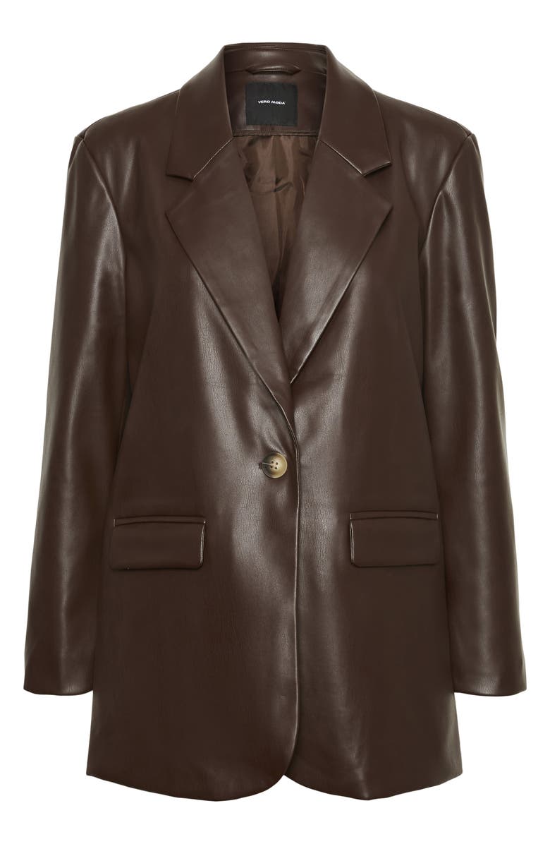 VERO MODA Olivia Faux Leather Blazer, Main, color,
