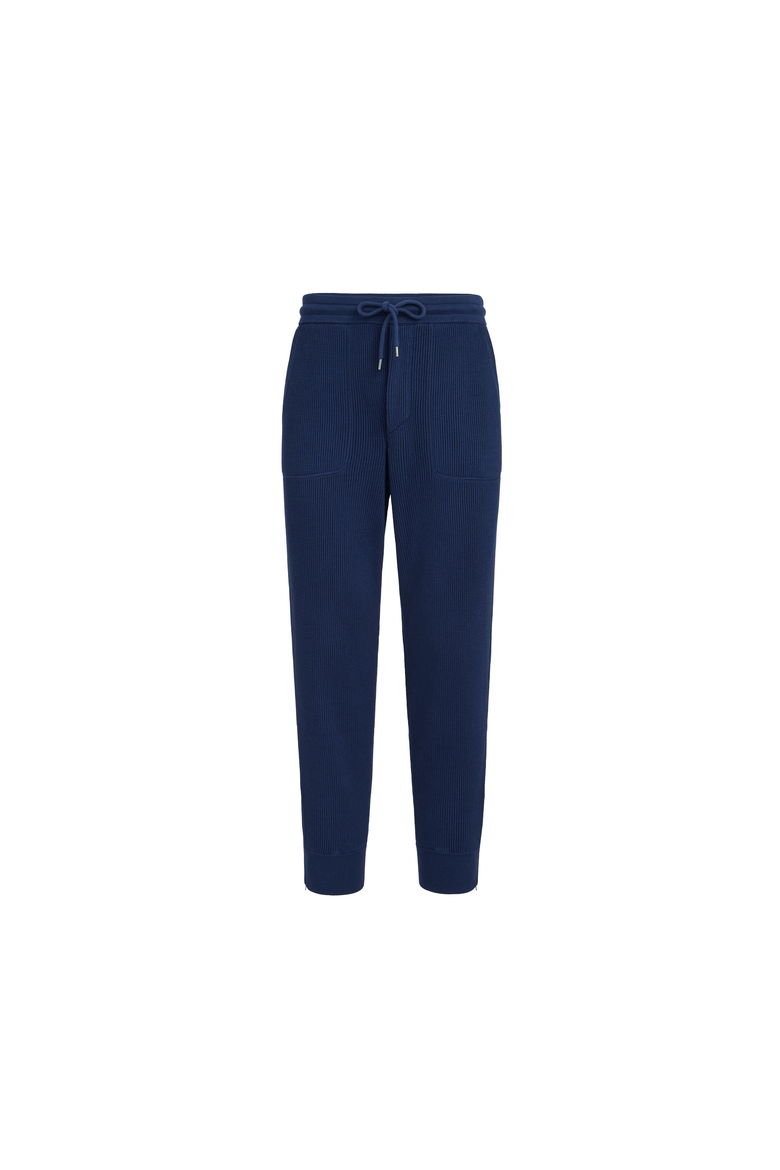 Cotton knit trousers, Alternate, color, Azure