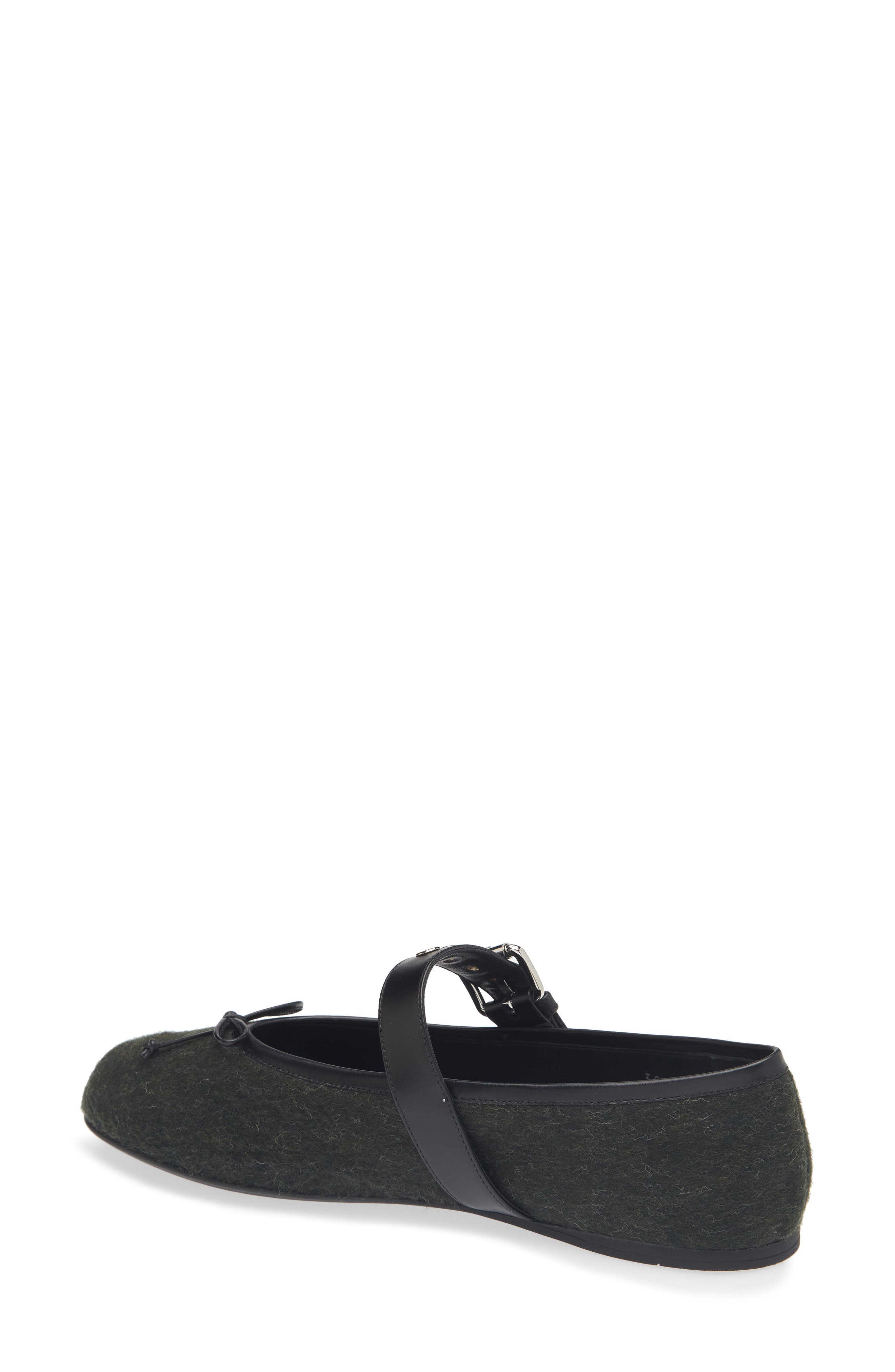 Virgin Wool Flannel Mary Jane Ballet Flat, Alternate, color, LODEN