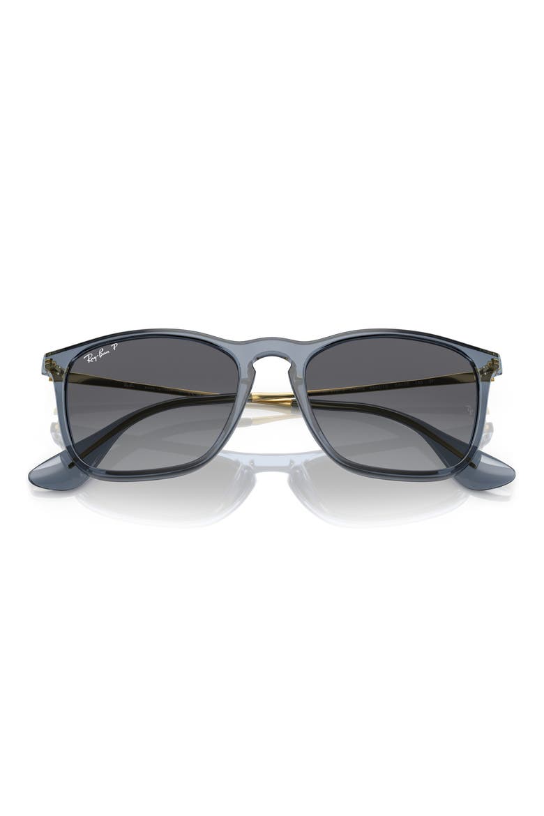 54mm Gradient Polarized Square Sunglasses, Alternate, color, TRANSPARENT BLUE / GREY POLAR