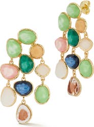SPHERA MILANO Multistone Statement Drop Earrings