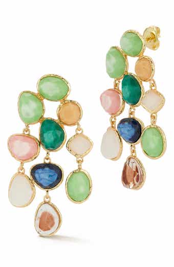 SPHERA MILANO Multistone Statement Drop Earrings