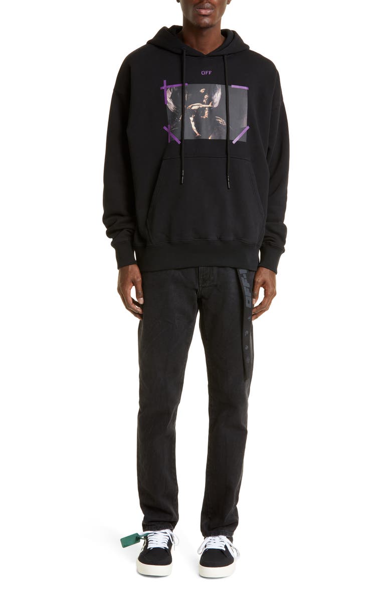Off-White Caravaggio Mercy Arrow Graphic Skate Hoodie, Alternate, color, 