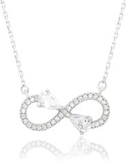 SUZY LEVIAN White Cubic Zirconia Infinity Pendant Necklace