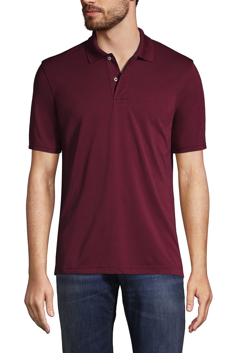 Short Sleeve Polyester Polo, Main, color, Burgundy