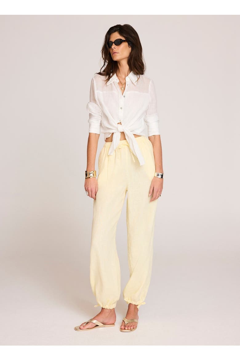 Linen Balloon Trousers, Alternate, color, Yellow
