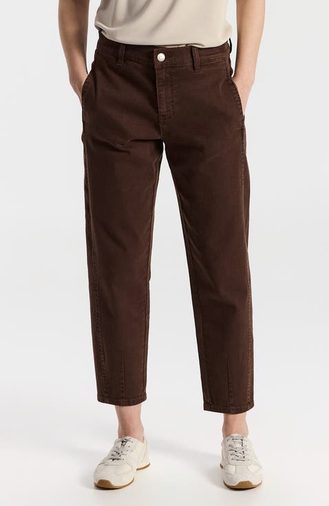 Brisbane Straight-Leg Cropped Trousers
