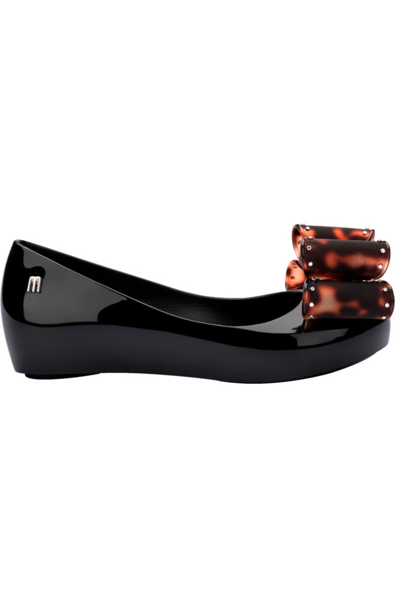 Mini Melissa Kids' Mini Ultragirl Classic Flat, Alternate, color, Black/ Tortoiseshell