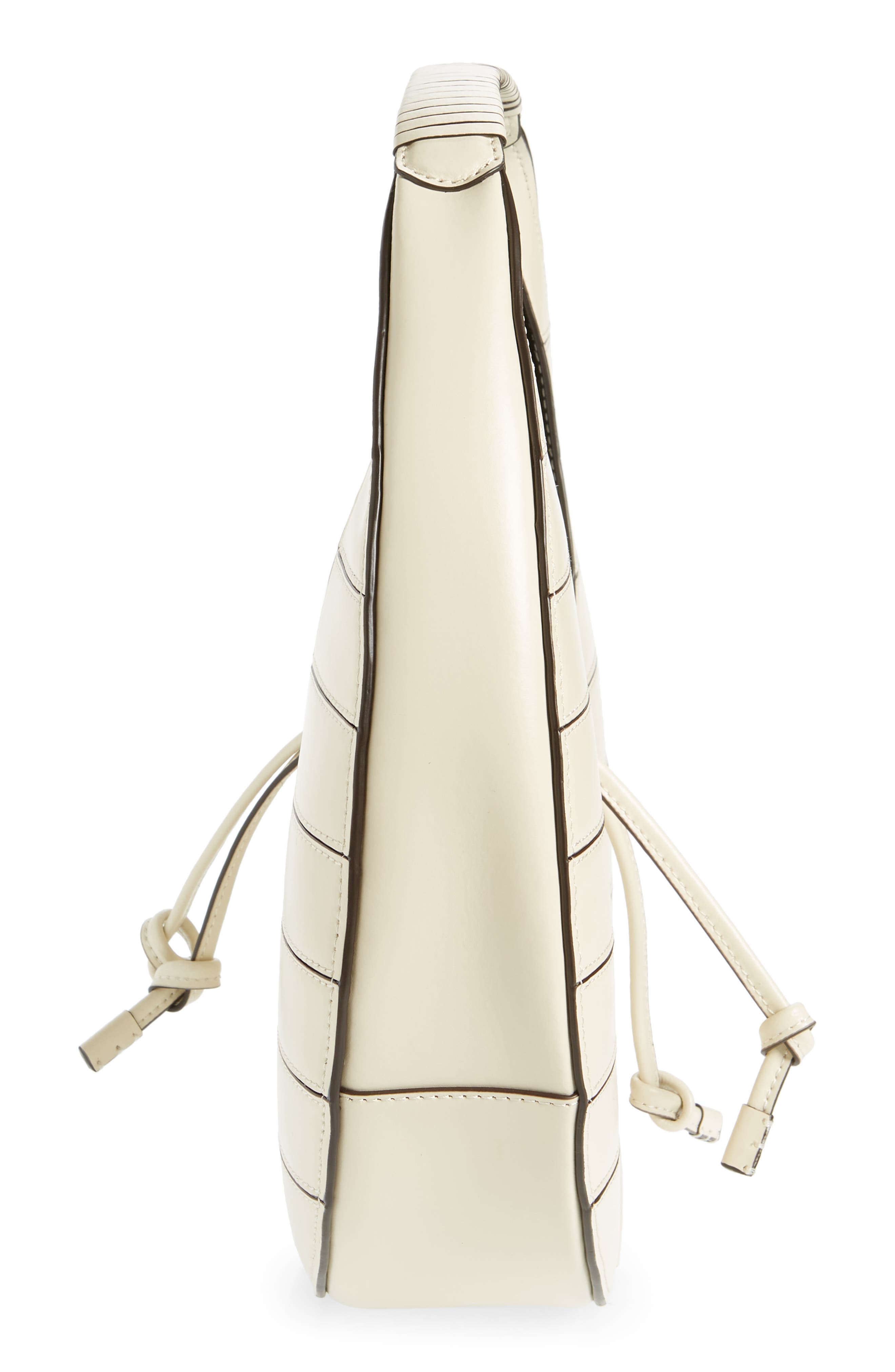 Slatted Moon Leather Bag, Alternate, color, CREAM