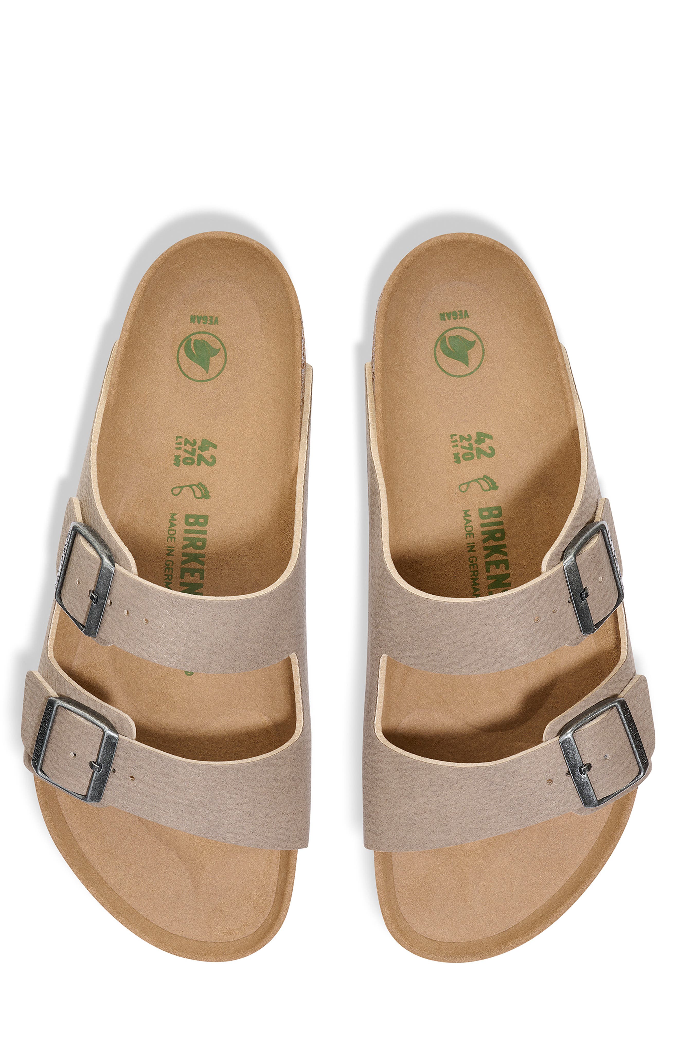 Birkenstock Arizona Slide Sandal, Alternate, color, Gray Taupe/ Espresso