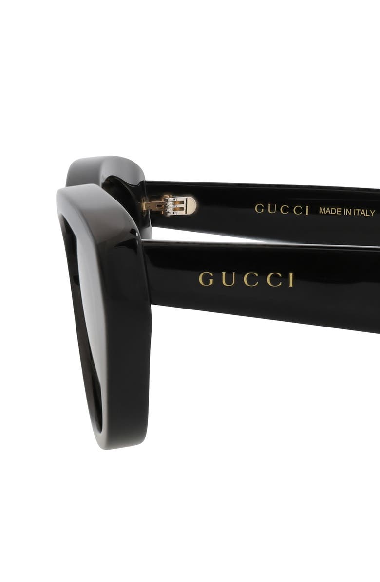 Gucci 54mm Cat Eye Sunglasses, Alternate, color, Black Black Grey