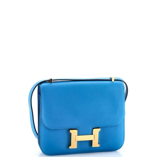 Pre-owned Hermes Hermes Constance Bag Evercolor 18 In Blue