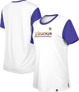 New Era Women's New Era White/Purple Minnesota Vikings Third Down Colorblock T-Shirt
