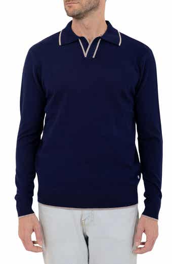 PINO BY PINOPORTE Johnny Collar Long Sleeve Wool Polo