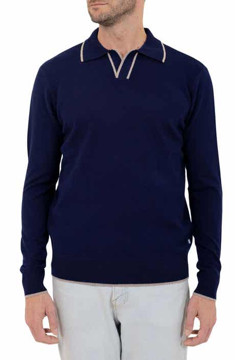 PINO BY PINOPORTE Johnny Collar Long Sleeve Wool Polo