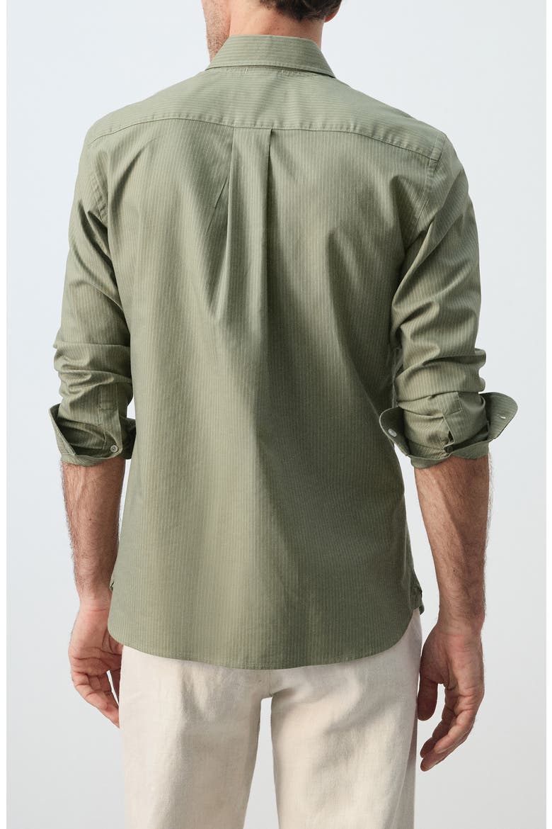 Regular Fit Stripe Button-Down Shirt, Alternate, color, GREEN
