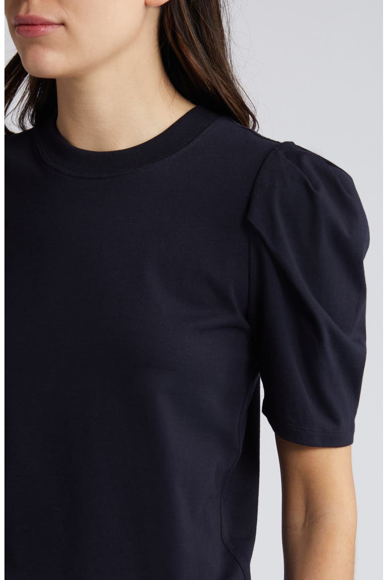 Draped Short Sleeve Organic Cotton T-Shirt, Alternate, color, NAVY