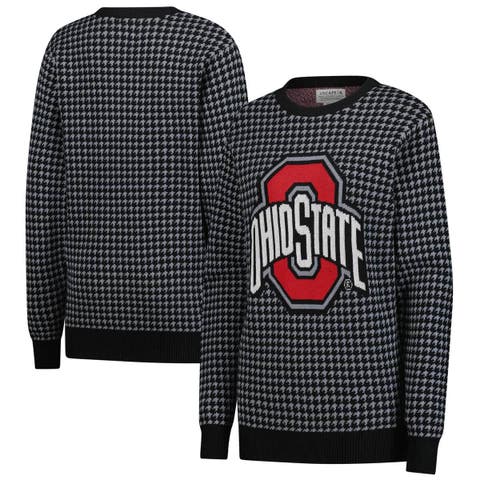 Unisex Uscape Apparel Black Ohio State Buckeyes Renew Knit Vintage Houndstooth Sweater