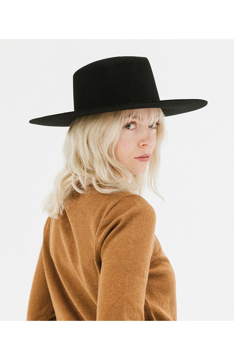 Gigi Pip Dakota Wide Brim Felt Hat, Alternate, color, Black