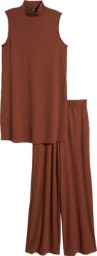 Dressed in Lala Gigi Rib Sleeveless Top & Wide Leg Pants