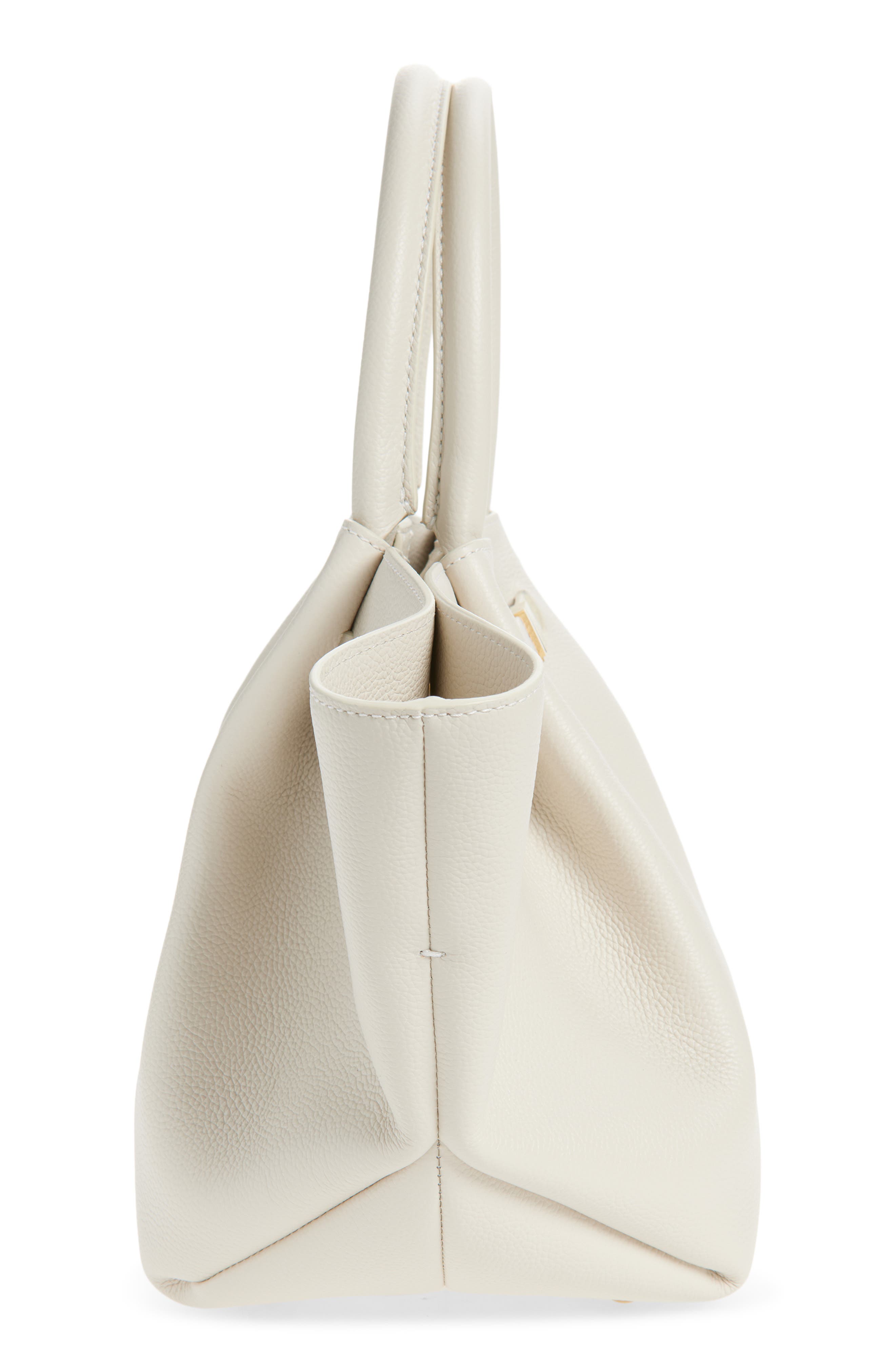 DeMellier New York Leather East/West Midi Tote, Alternate, color, Chalk