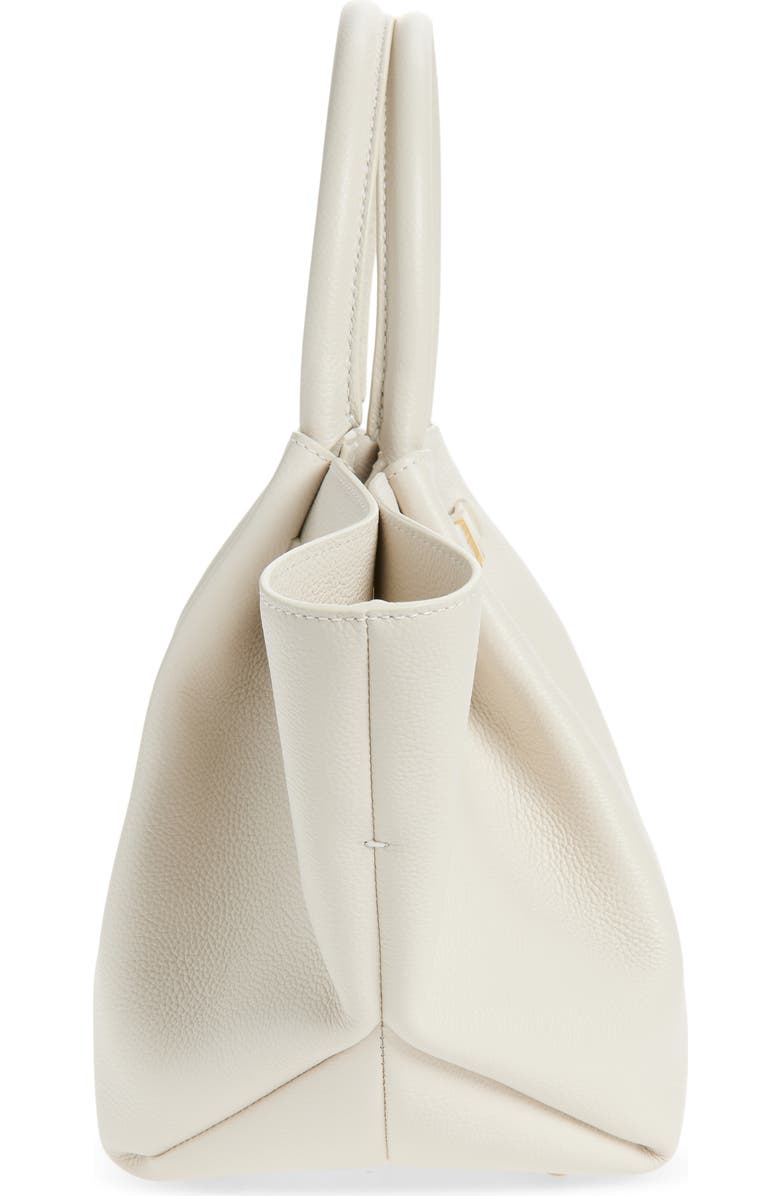 DeMellier New York Leather East/West Midi Tote, Alternate, color, Chalk